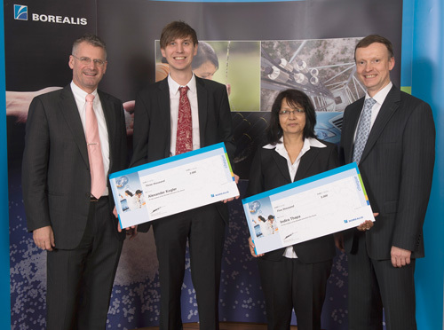 f.l.t.r.: Mark garrett, Borealis CEO; Alexander Kogler; Indira Thapa; Maurits Van Tol, Borealis Vice President Innovation & Technology