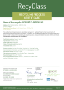 Integra RecyClass Certificate - Recycling Process