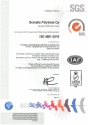 Borealis ISO 9001:2015 Certificate (Porvoo)