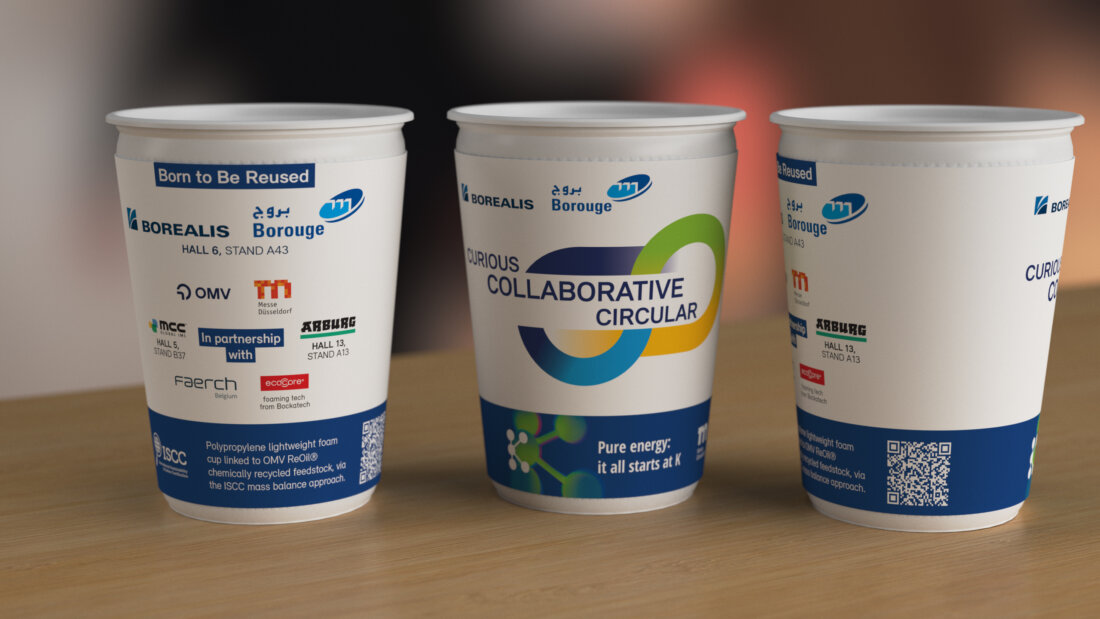 First reusable cup system at K 2025 powered by chemically recycled plastics
