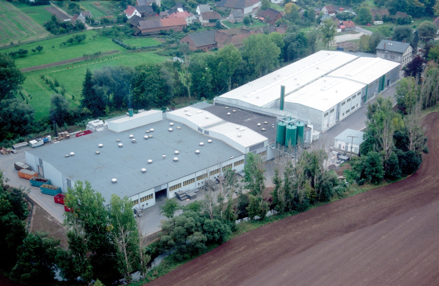 Airview of mtm plastics GmbH  in Niedergebra, Germany