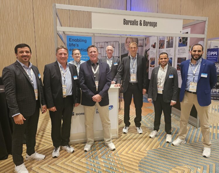 Borealis and Borouge Infrastructure team at the Plastic Pipes Conference & Exhibition 2023 (PPXXI ) in Lake Buena Vista, Florida, USA