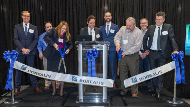 photo: Borealis leaders and local community representatives celebrate the opening of Borealis compounding facility in Taylorsville, USA