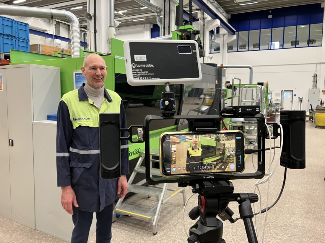 Photo: Erik Van Praet, Borealis Senior Vice President, Innovation during his Euronews interview in Borealis Innovation Headquarters Application Hall in Linz, Austria